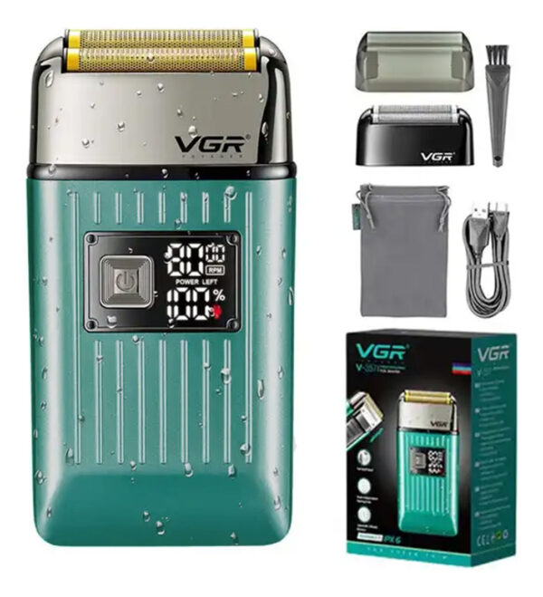 Afeitadora Eléctrica VGR V-357 Patillera 2en1 Impermeable Verde