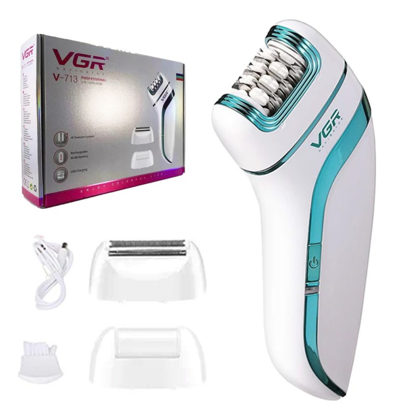 Depiladora Eléctrica Mujer VGR V-713 Cara Cuerpo Callos 3en1 Blanco