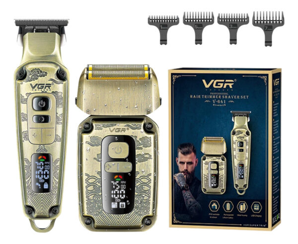 Cortadora Pelo Afeitadora Barba Set 2en1 VGR V-641 Metal Usb