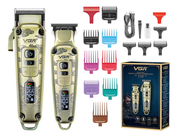Cortadora Pelo Trimmer Profesional Set 2en1 VGR V-643 Metal