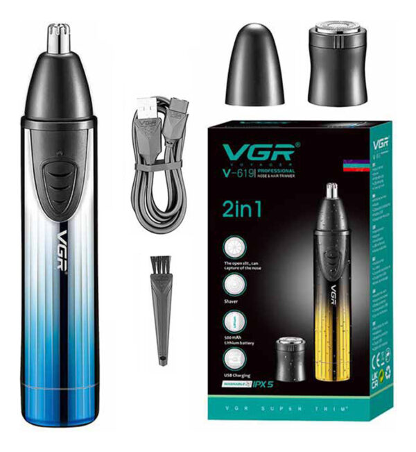 Máquina Afeitadora Nariz Oído Oreja Barba 2en1 Vgr V-619 Usb