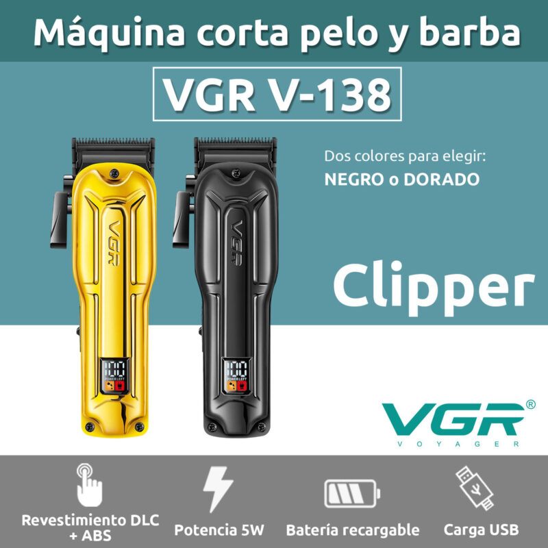 Alternative view of Cortapelo Inalámbrica Hombre VGR V-138 Metal Motor Brushless