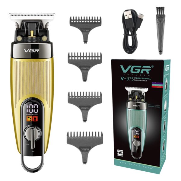 Máquina Trimmer Profesional Recargable Vgr V-975 Usb Led Dorado