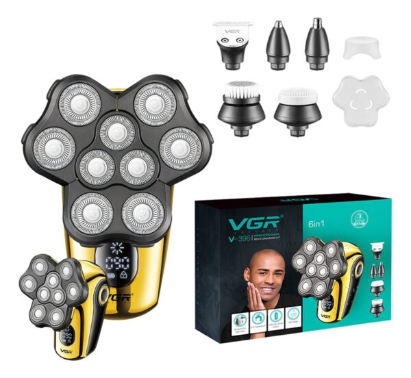 Afeitadora Eléctrica Grooming Kit 6en1 VGR V-396 Calva IPX7