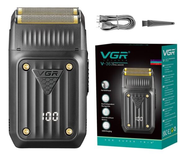 Afeitadora Eléctrica Hombre Shaver VGR V-363 Usb Doble Hoja