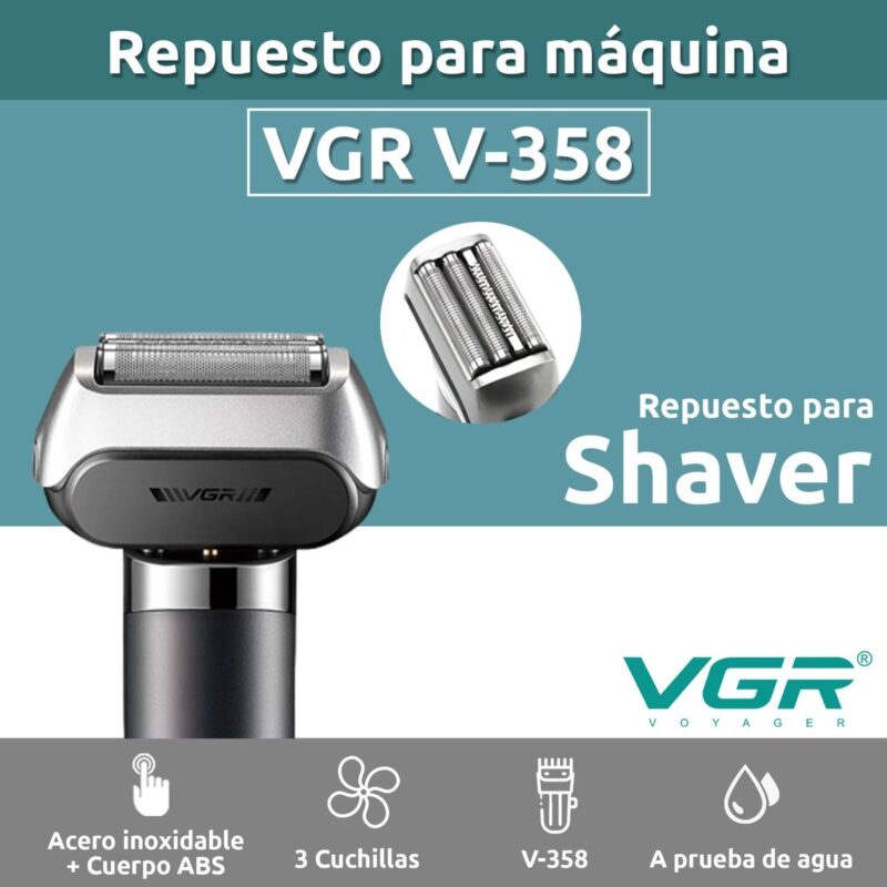 Alternative view of Repuesto Afeitadora Eléctrica 2en1 Trimmer Vgr V-358 Hojas