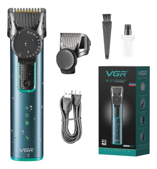 Máquina Trimmer Patillera Vgr V-973 Ipx5 Rueda De Longitud