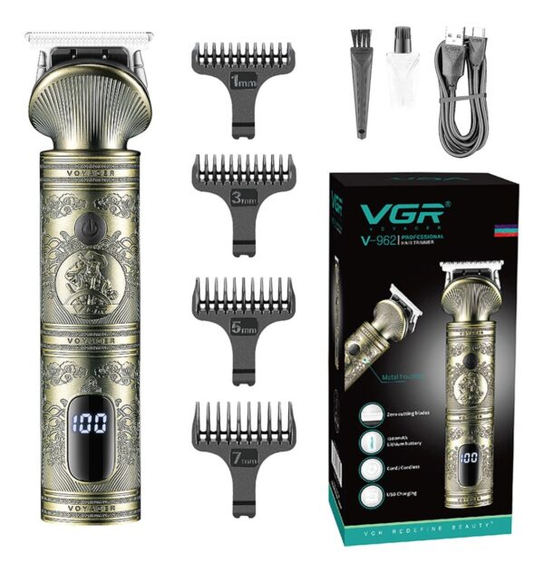 Máquina Trimmer Profesional VGR V-962 Metal Usb Corta Pelo 0