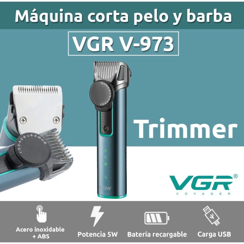 Alternative view of Máquina Trimmer Patillera Vgr V-973 Ipx5 Rueda De Longitud