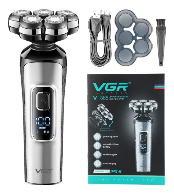 Afeitadora Eléctrica Hombre VGR V-385 Usb Magnetica 5D IPX5