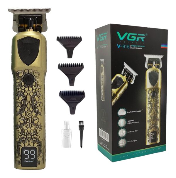 Máquina Trimmer Patillera Profesional VGR V-916 Metal Usb