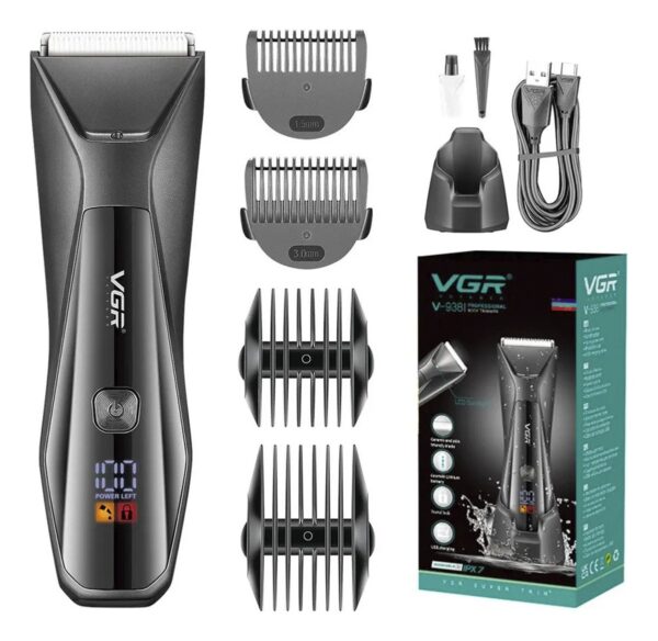 Máquina Cortar Pelo Corporal Íntima VGR V-938 Luz Led IPX7