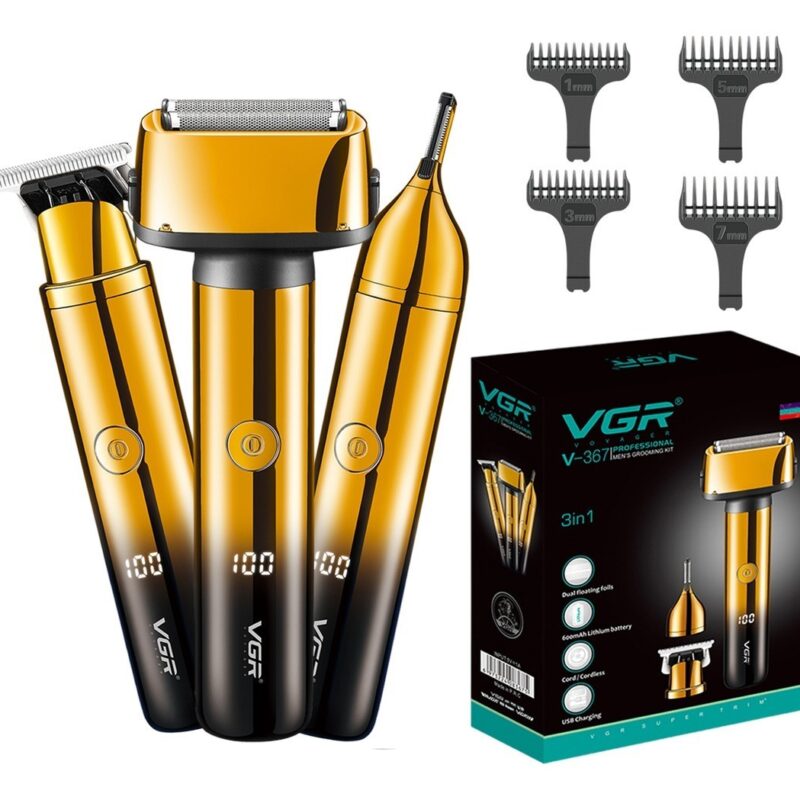 Afeitadora Pelo Barba Nariz Cejas Grooming 3en1 Vgr V-367