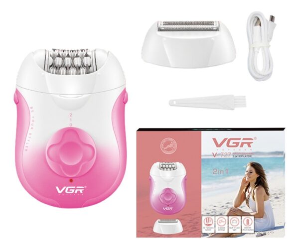 Depiladora Eléctrica Mujer Facial Corporal 2en1 VGR V-727