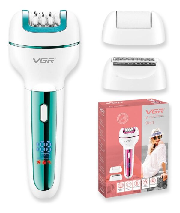 Depiladora Eléctrica Mujer Afeitadora Callos 3en1 VGR V-732