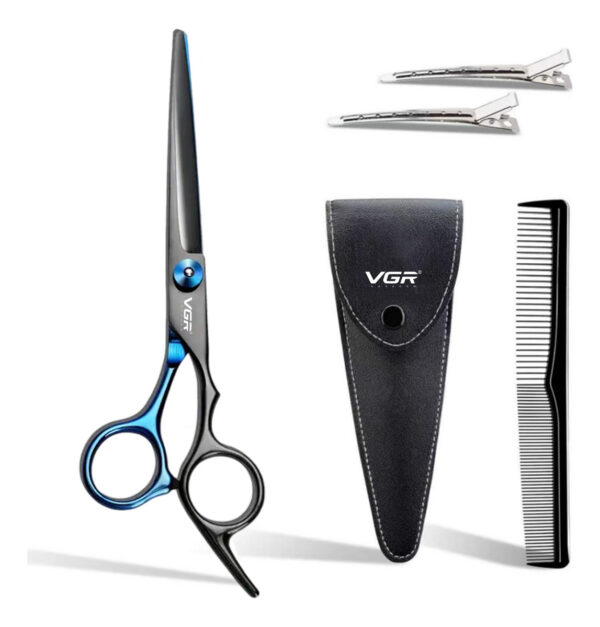 Set De Tijeras Peluquería Vgr 5pcs  Acero Inoxidable Estuche