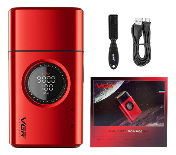 Afeitadora Eléctrica shaver vgr v-377 titanio 9000 rpm usb