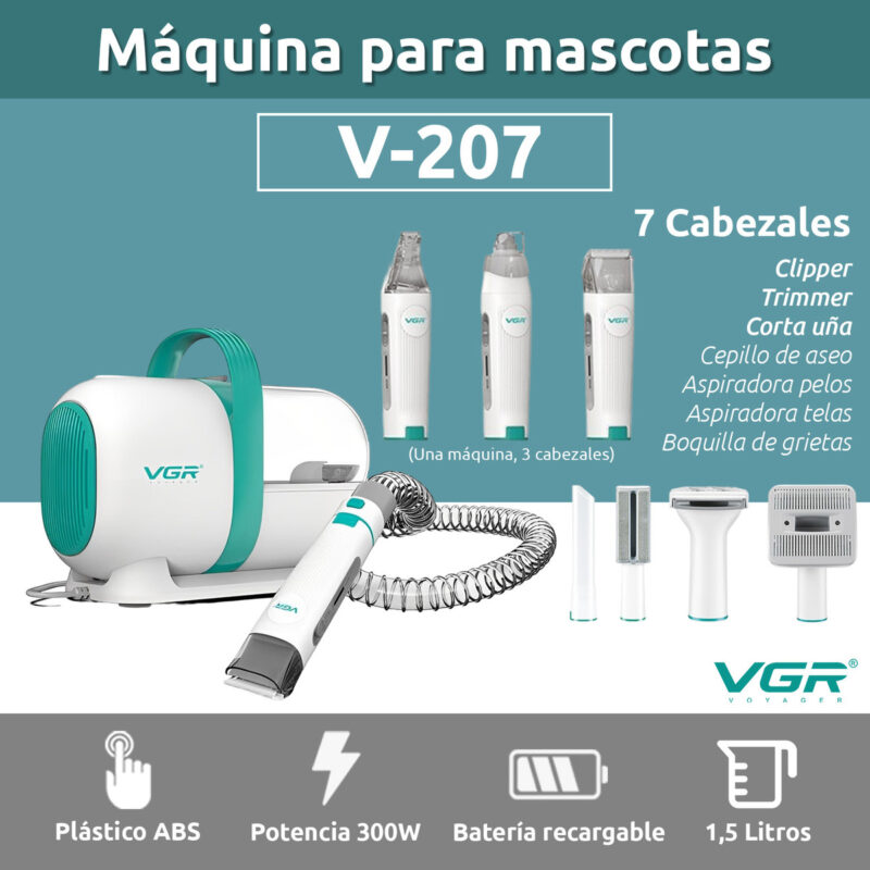 Alternative view of Set Máquina Corta Pelo Mascota 7en1 Vgr V-207 Pro Aspiradora