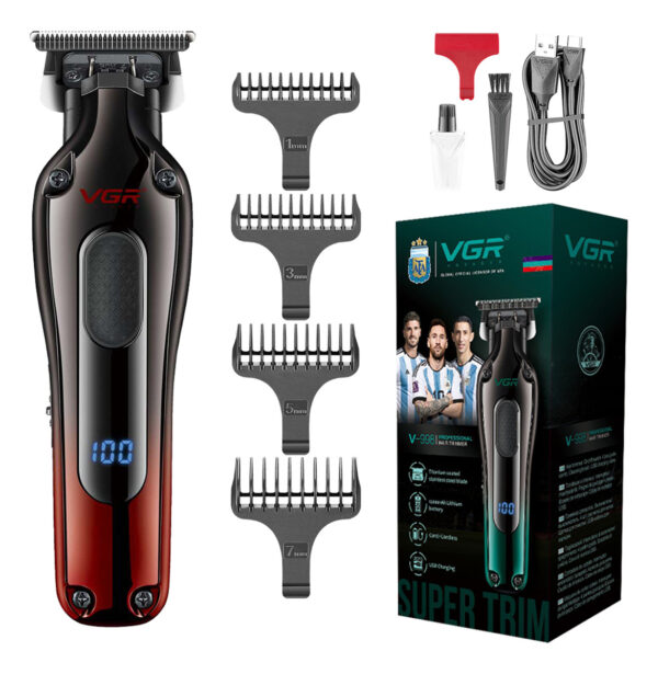 Máquina Corta Pelo Trimmer acero titanio VGR V-998 Usb AFA