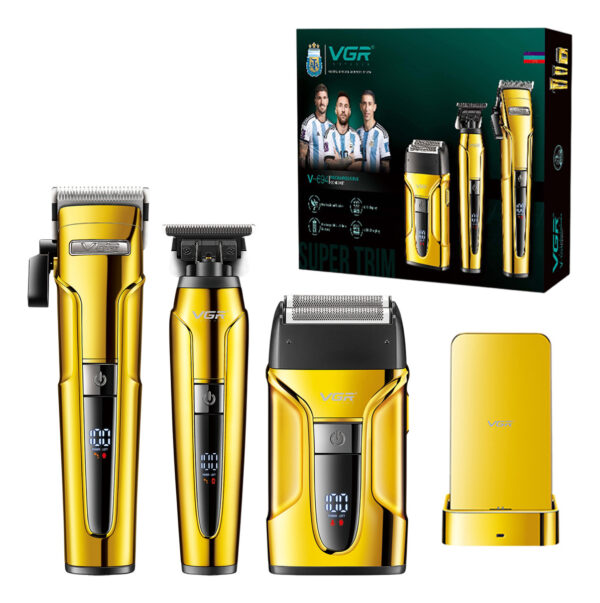 Kit Cortadora Pelo Trimmer Shaver 3en1 Profesional VGR V-694
