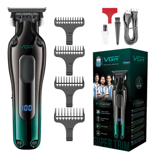 Máquina Corta Pelo Trimmer acero titanio VGR V-998 Usb AFA