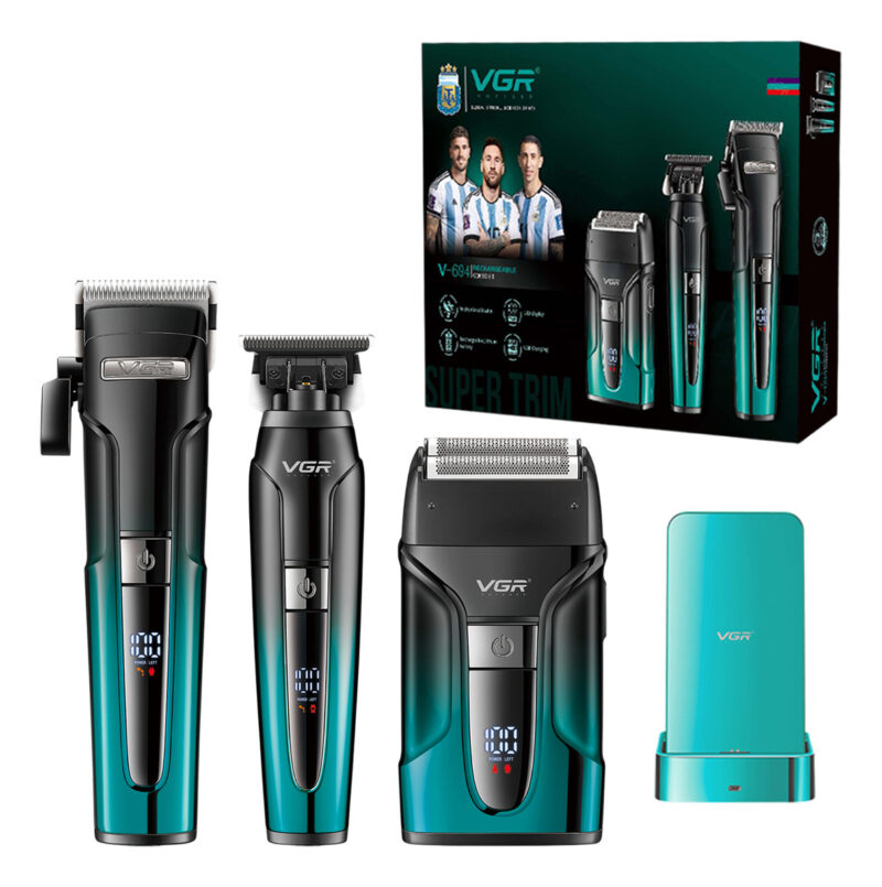 Kit Cortadora Pelo Trimmer Shaver 3en1 Profesional VGR V-694