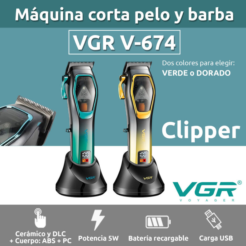 Alternative view of Cortadora Pelo Profesional Vgr V-674 Motor Vector 9000rpm