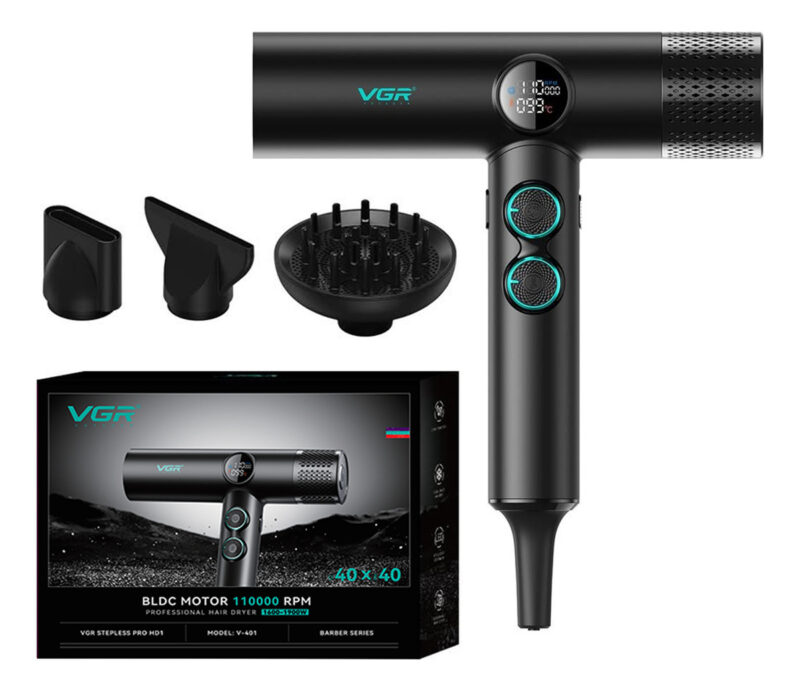 Secador De Pelo Profesional Vgr V-401 110000rpm Frío Calor