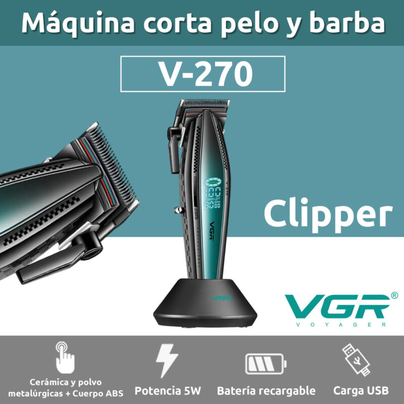 Alternative view of Máquina De Cortar Pelo Pro Vgr V-270 Metal 9000rpm Motor Dc