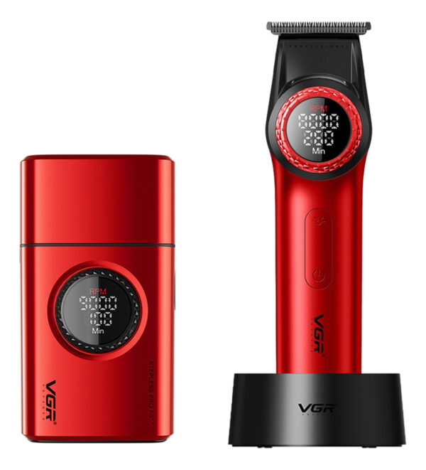 Combo Vgr Barbería Profesional Trimmer V-977 + Shaver V-377