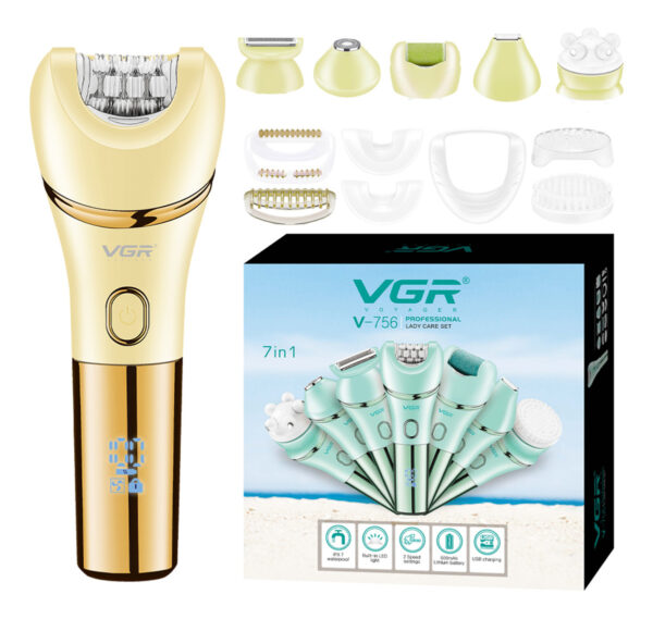 Depiladora Eléctrica Mujer Facial 7en1 Vgr V-756 Ipx7 Turbo