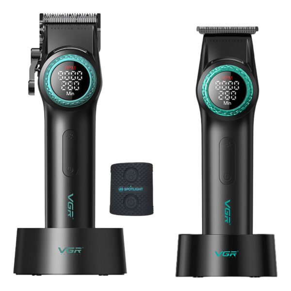 Combo Vgr Barbería Profesional Clipper V-001 + Trimmer V-977