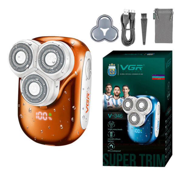 Afeitadora Eléctrica Hombre Vgr V-346 Ipx5 Usb Ideal Viaje