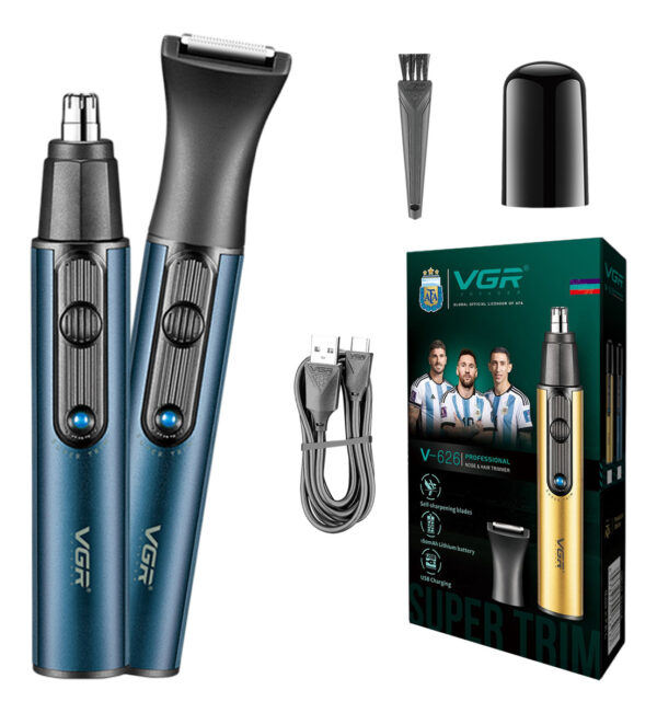 Máquina Trimmer Nariz Oído Patillera 2 En 1 Vgr V-626 Usb