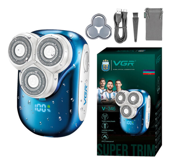 Afeitadora Eléctrica Hombre Vgr V-346 Ipx5 Usb Ideal Viaje