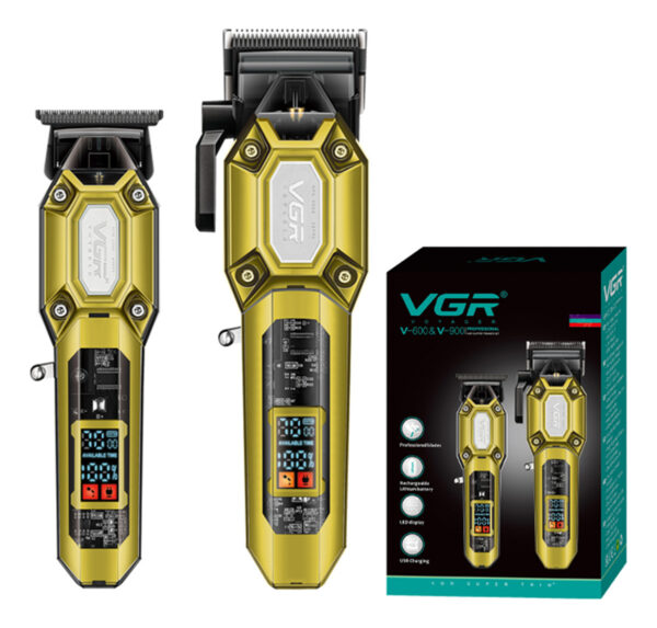 Combo Vgr Maquina Corte Pelo V-600 + Trimmer V-900 7000rpm