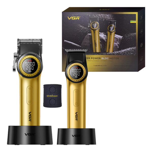 Combo Vgr Profesional Clipper V-001 Motor Bldc Trimmer V-977