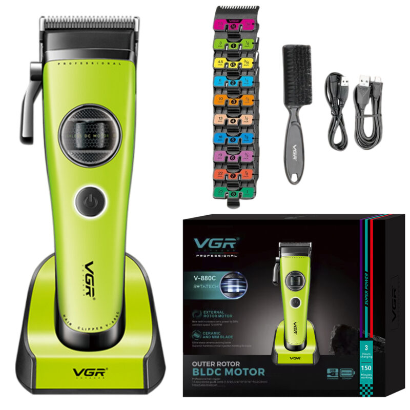 Máquina Cortar Pelo Vgr V-880c Cerámica Motor Rotatech Bldc 7200rpm Color Verde