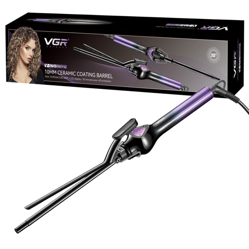 Rizador Buclera VGR V-573 Cerámica Pro 200°C 7 Niveles Led Color Violeta