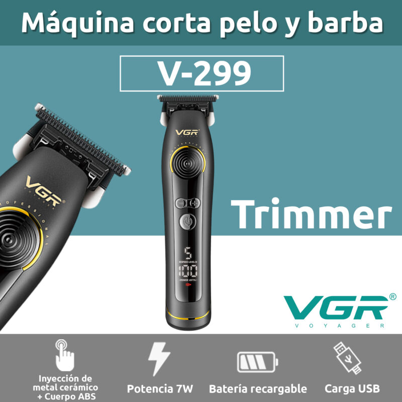 Alternative view of Cortadora Pelo Vgr V-299 Pro 9000rpm Cuchilla Alta Precisión Color Negro