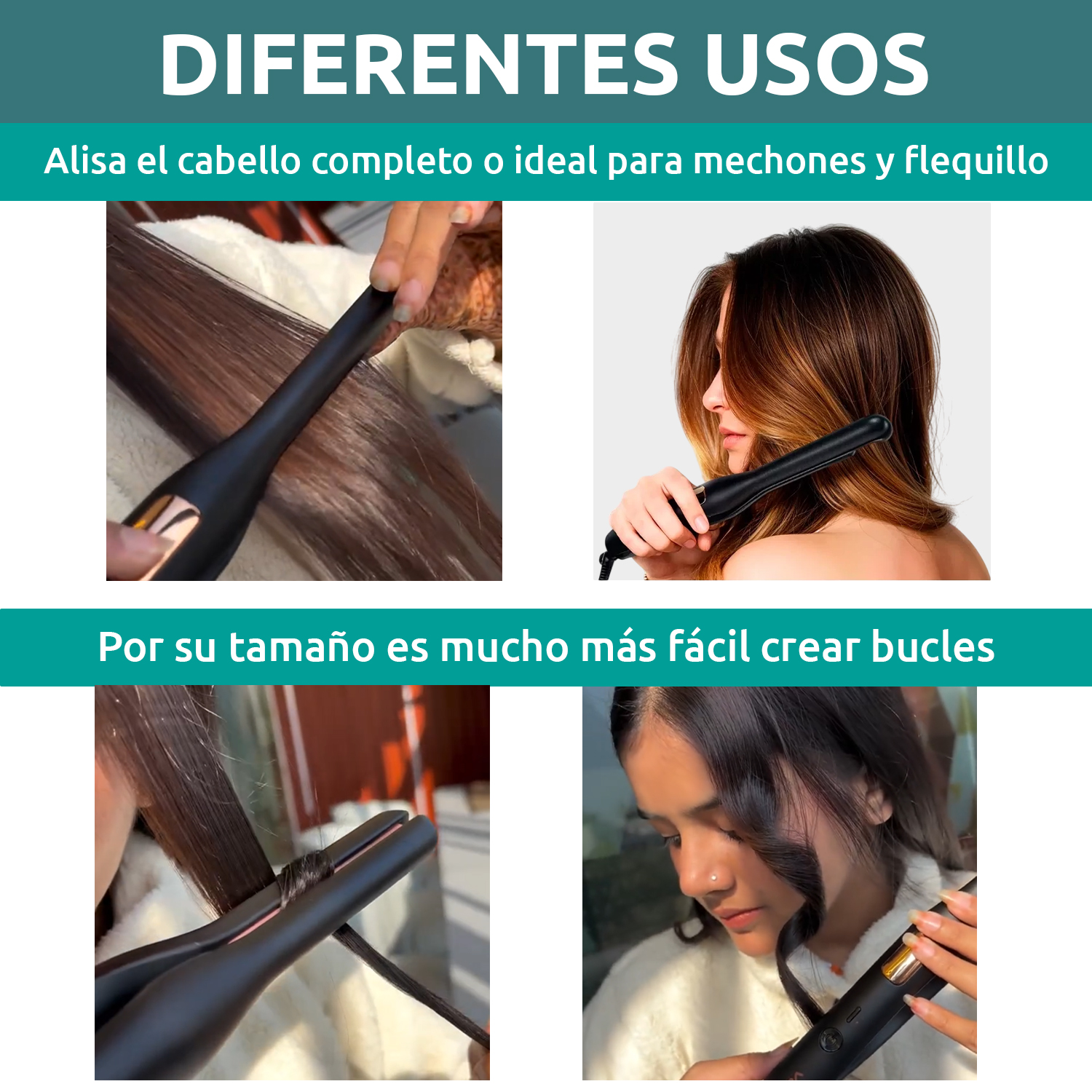 Planchita Mini Pelo Lacio Bucle Corto VGR V-523 Cerámica Color Negro - Image 6