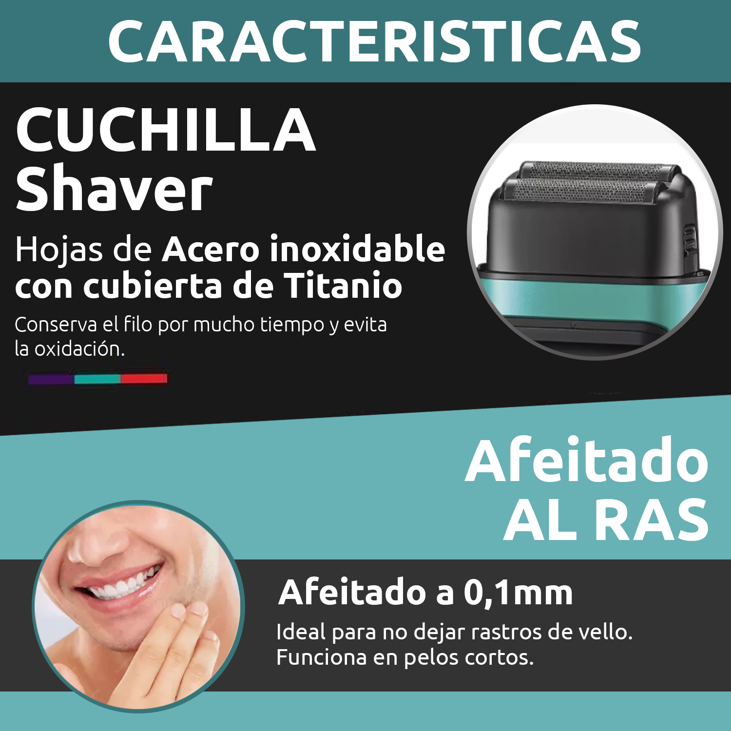 Maquina Corta Pelo Rasuradora Titanio Recargable VGR V-307 Color Verde - Image 8