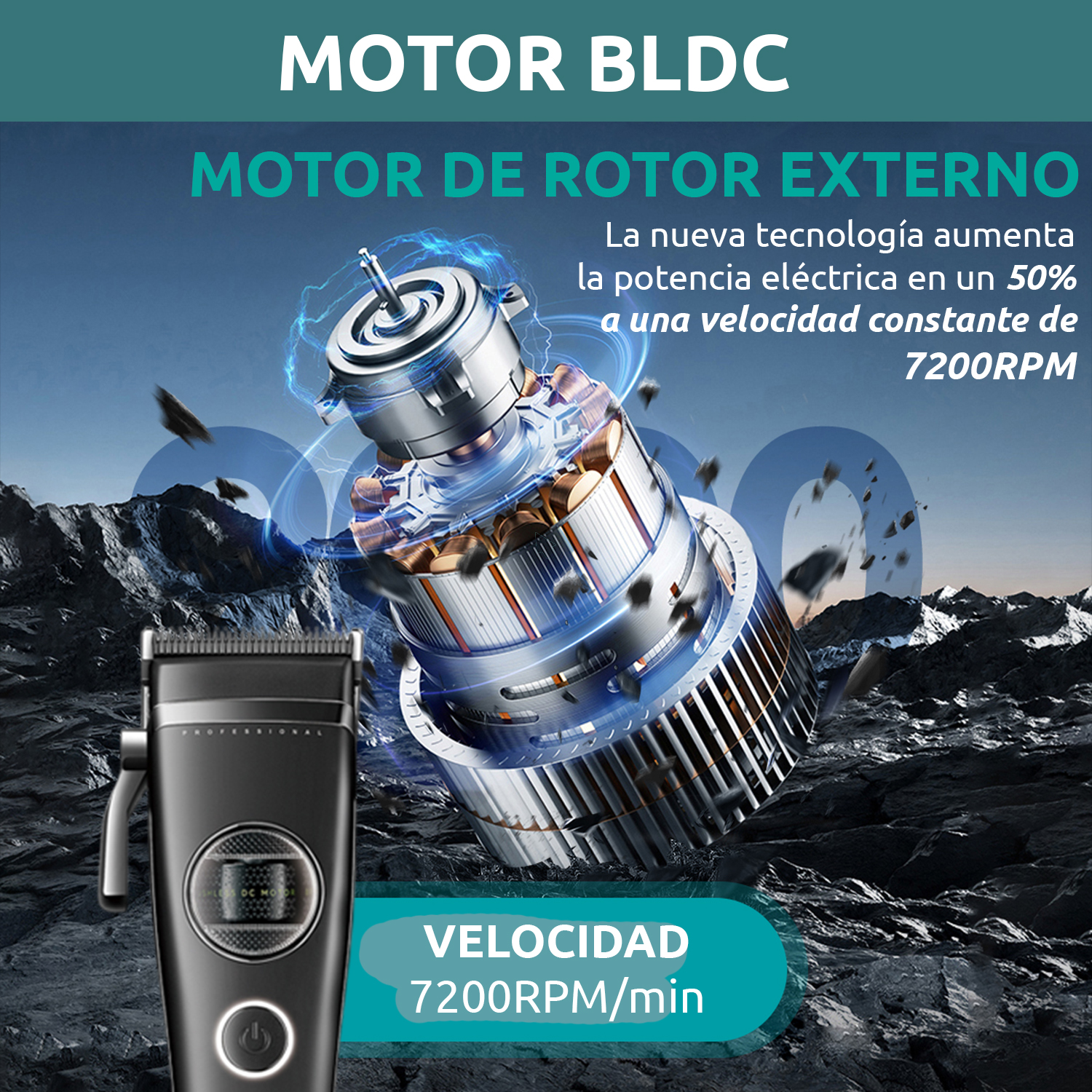 Máquina Cortar Pelo Vgr V-880c Cerámica Motor Rotatech Bldc 7200rpm Color Negro - Image 6