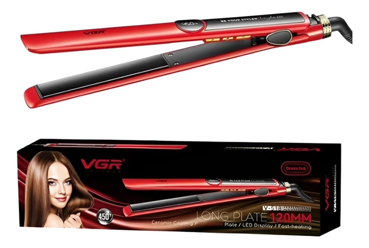 Planchita Pelo Vgr V-518 Led 2en1 Profesional Cerámica 230°c
