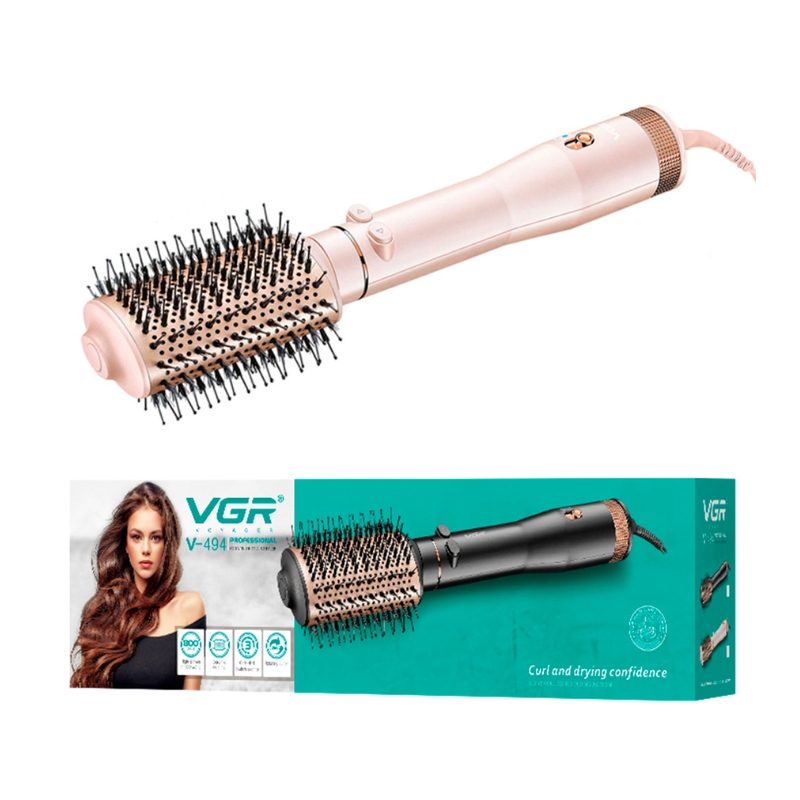 Cepillo Secador Cabello Giratorio VGR V-494 2 Velocidades Color Rosa