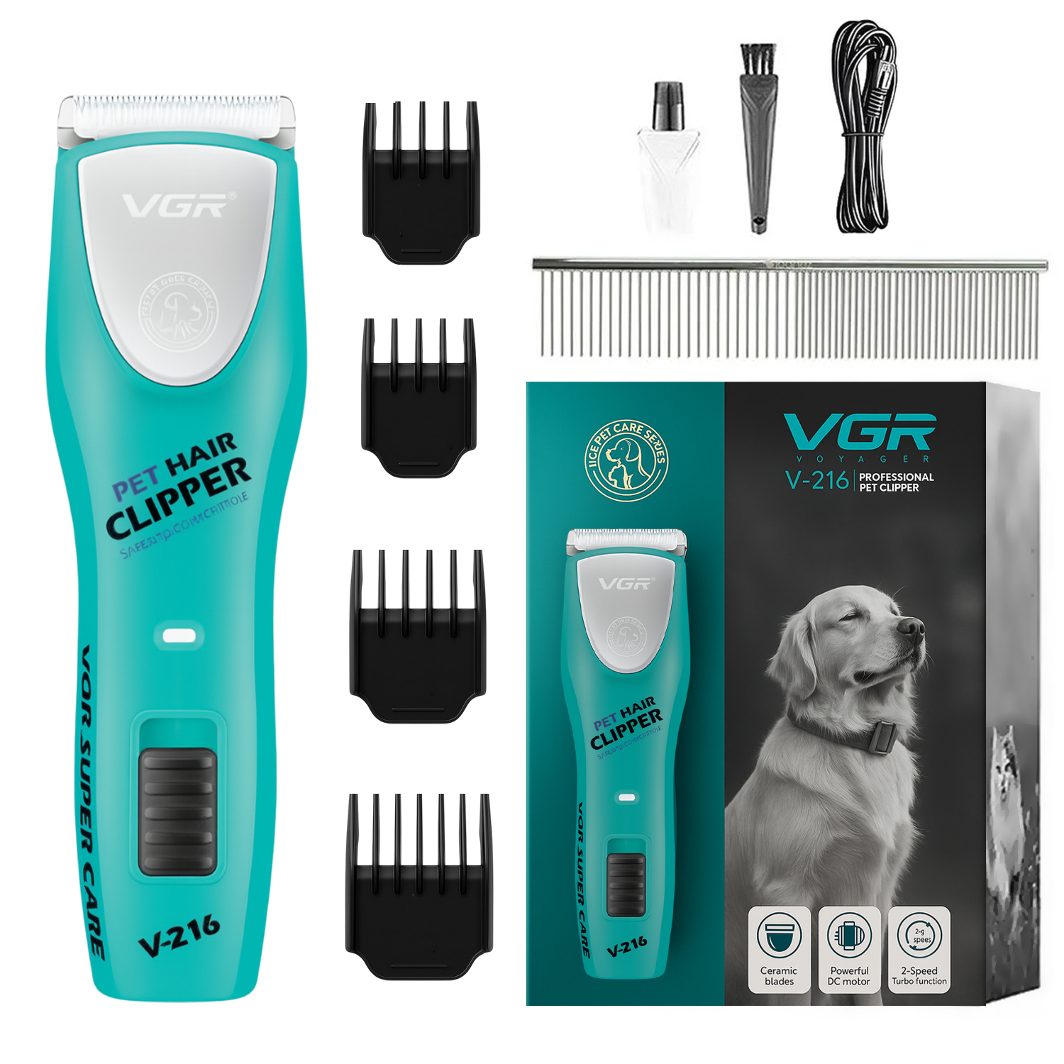 Peladora Corta Pelo Canina Inalámbrica VGR V-216 Mascotas Perro Gato