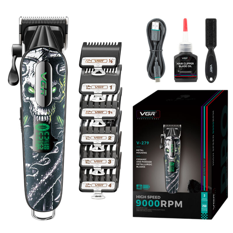 Máquina Corta Pelo Pro Clipper VGR V-279 Metal Cuchillas DLC 9000RPM Color verde