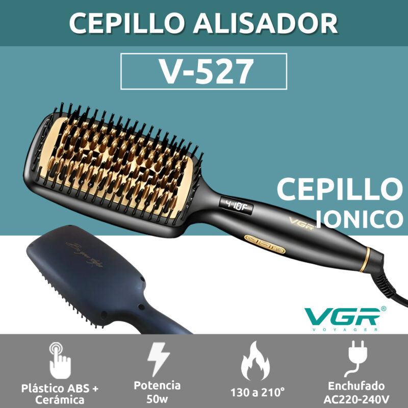 Alternative view of Cepillo Alisador Vgr V-527 210°C Cerámica Anti Frizz Iónico Color Negro