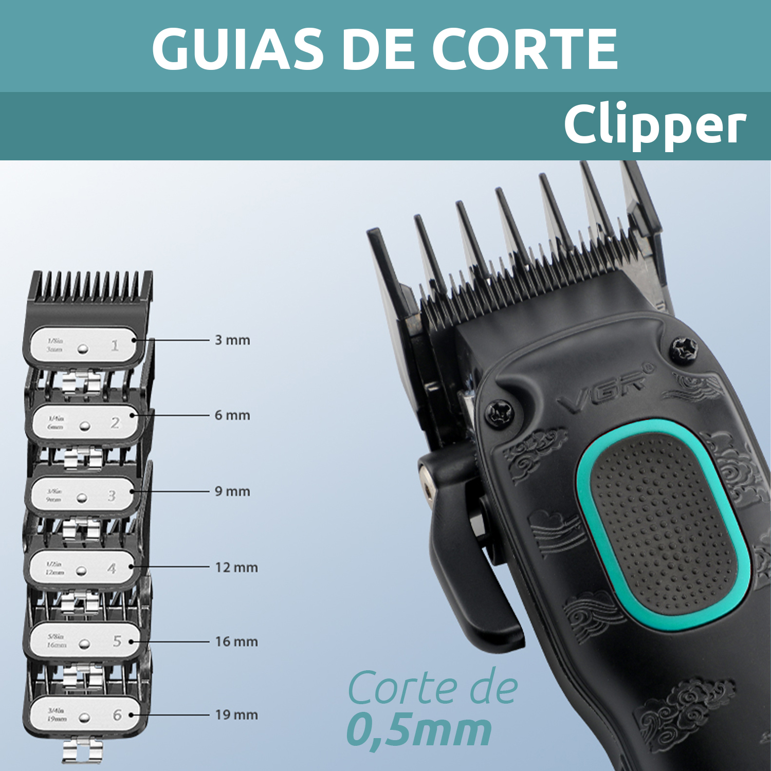 Maquina Cortar Pelo VGR V-016 Profesional Bldc 7000RPM Metal 8W Color Negro Y Verde - Image 7