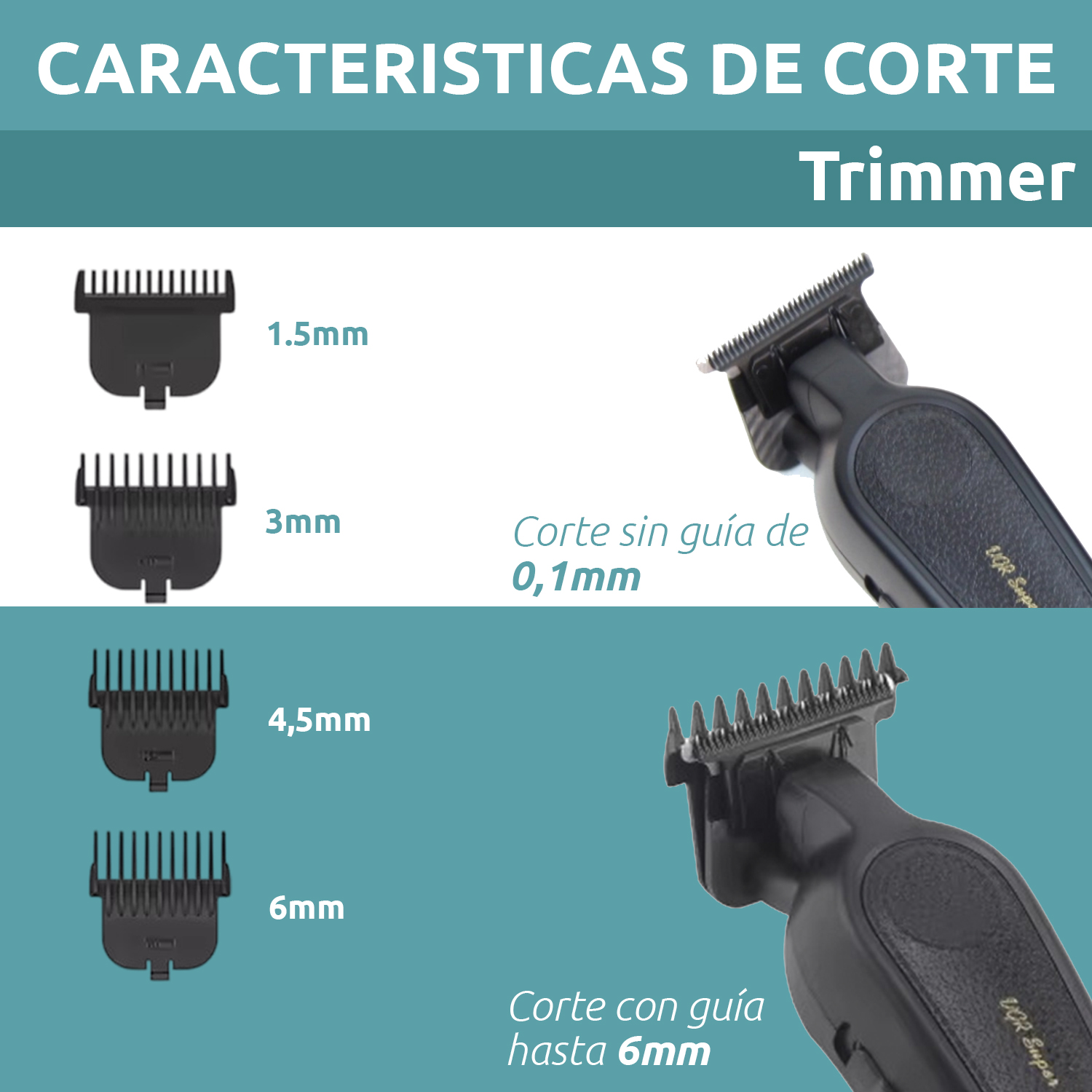 Cortadora De Pelo Patillera Trimmer VGR V-995 Usb 7000RPM T-blade Color Negro - Image 5